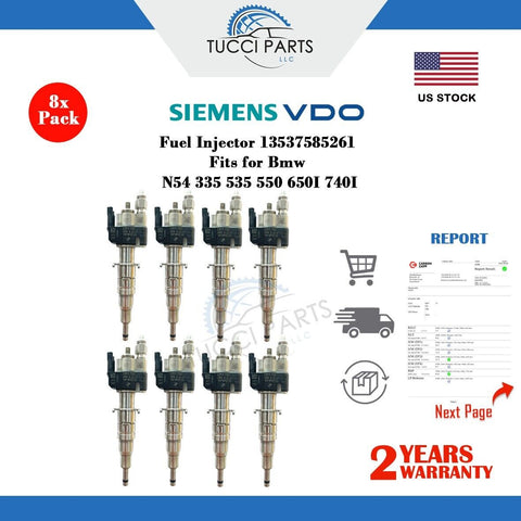 8x Fuel Injector N54 N63 BMW 135 335 535 550 750 X5 X6 13538616079